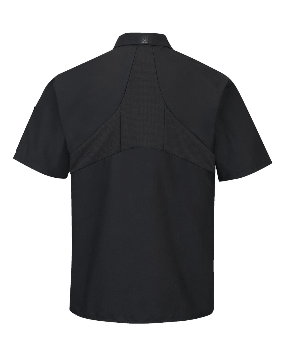 Front View of Black Mimix™ Short Sleeve Cook Shirt with OilBlok - 502X