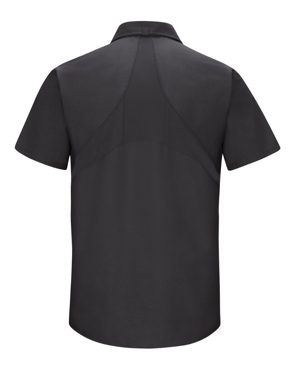 Front View of Black Mimix™ Short Sleeve Work Shirt - SX20