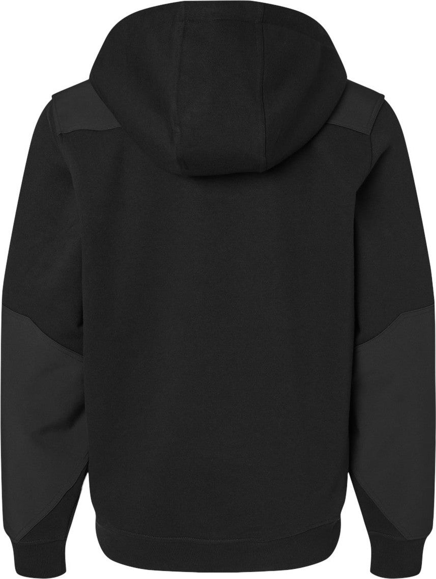 Front View of Black Mission Quarter-Zip Hooded Pullover - 7349