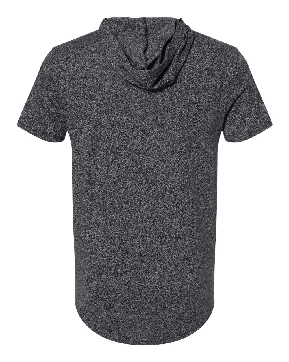 Front View of Black Mock Twist Hoodie T-Shirt - 2022