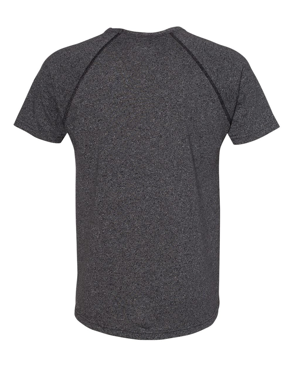 Front View of Black Mock Twist Raglan T-Shirt - 2050