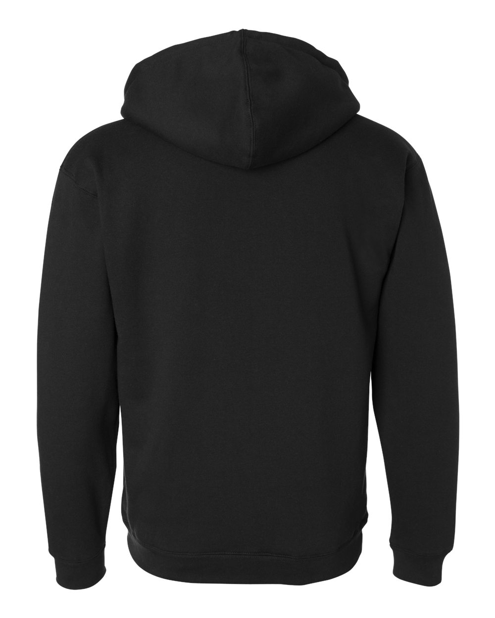 Front View of Black/ Natural Sherpa-Lined Full-Zip Hooded Sweatshirt - EXP40SHZ