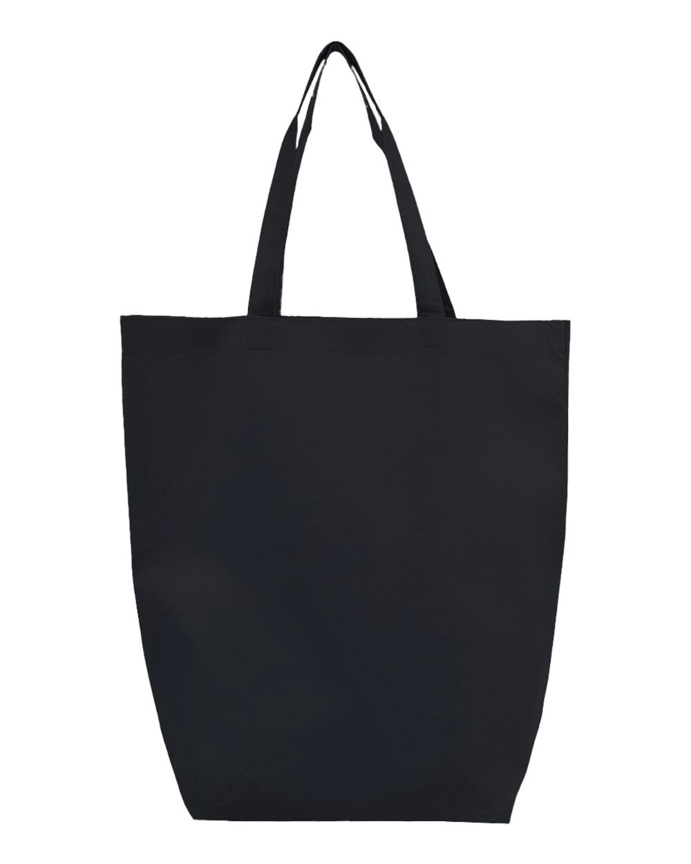 Front View of Black Non-Woven Gusset Bottom Tote - Q1251