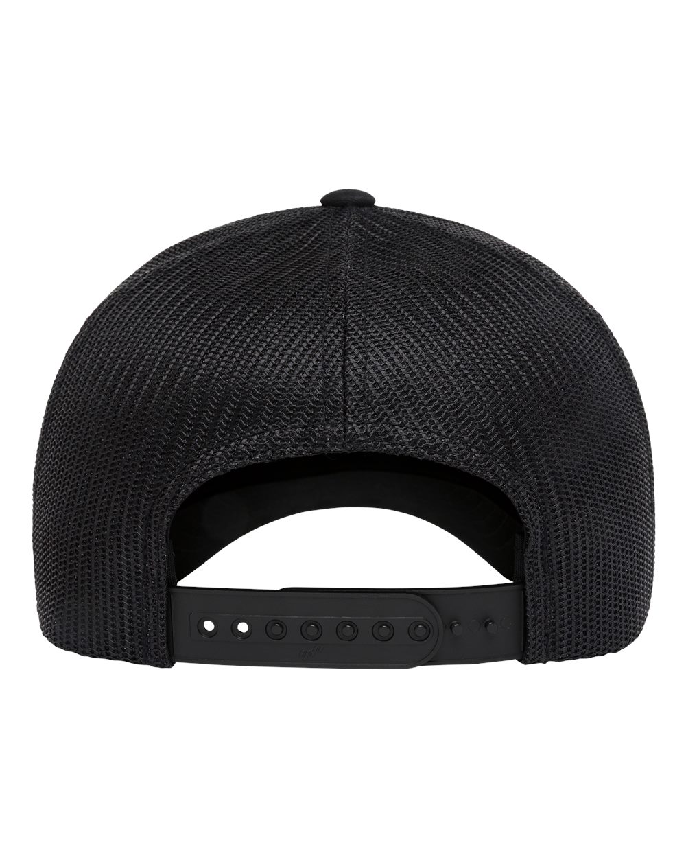 Rear View of Black NU Retro Trucker Cap - 6606NU plain