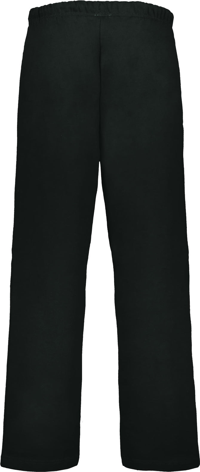 Rear View of BLACK OPEN BOTTOM FLEECE PANT