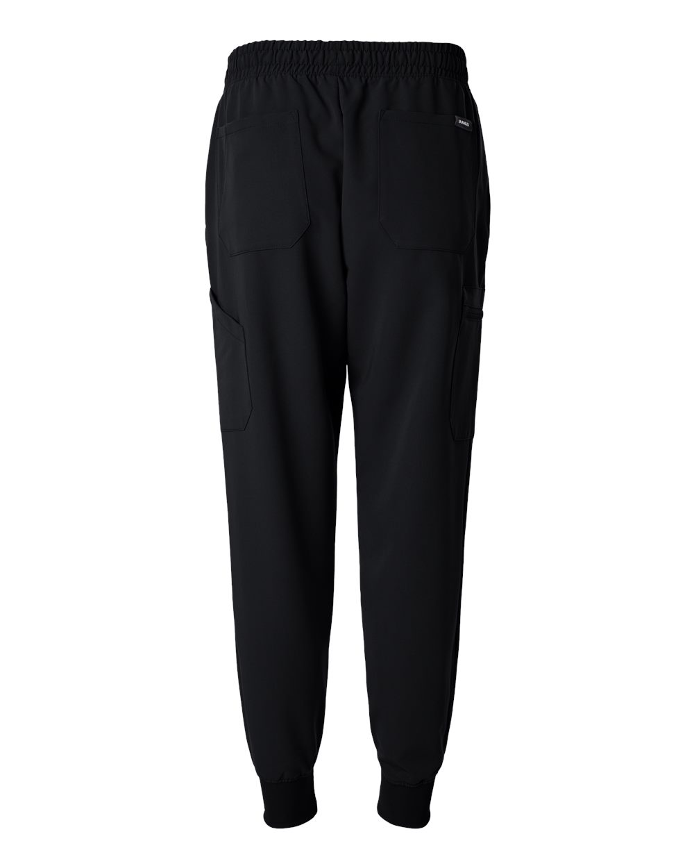 Front View of Black Osmo 8-Pocket Scrub Joggers - M20002