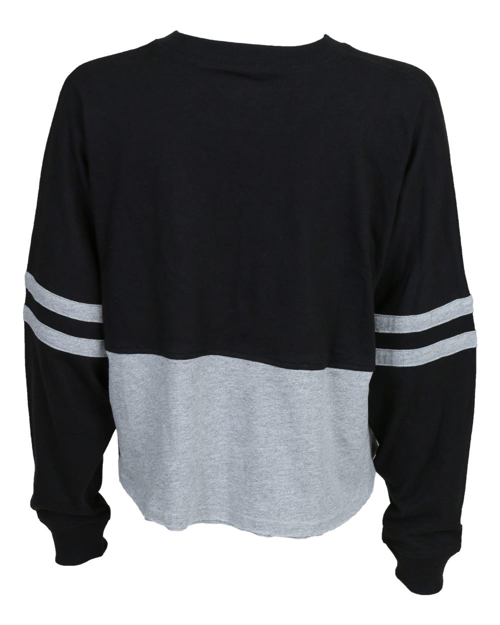 Front View of Black/ Oxford Women's Crop Retro Jesery - BW3515