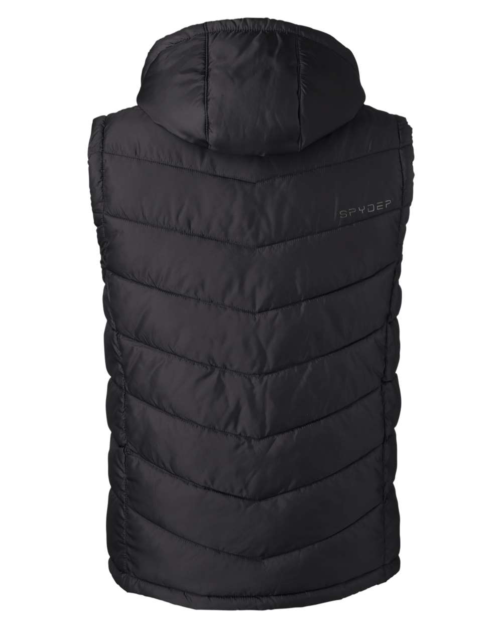 Rear View of Black Pelmo Puffer Vest - S16642