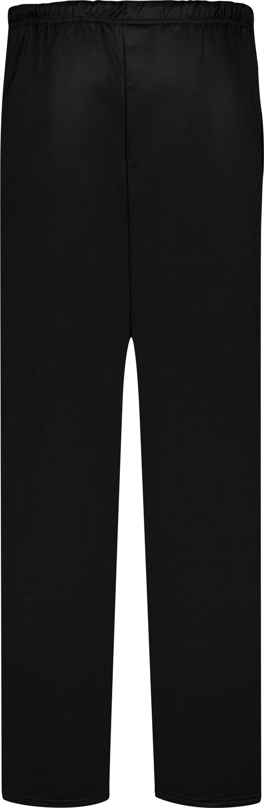 Rear View of BLACK PERF. FLEECE OPEN BOTTOM PANT