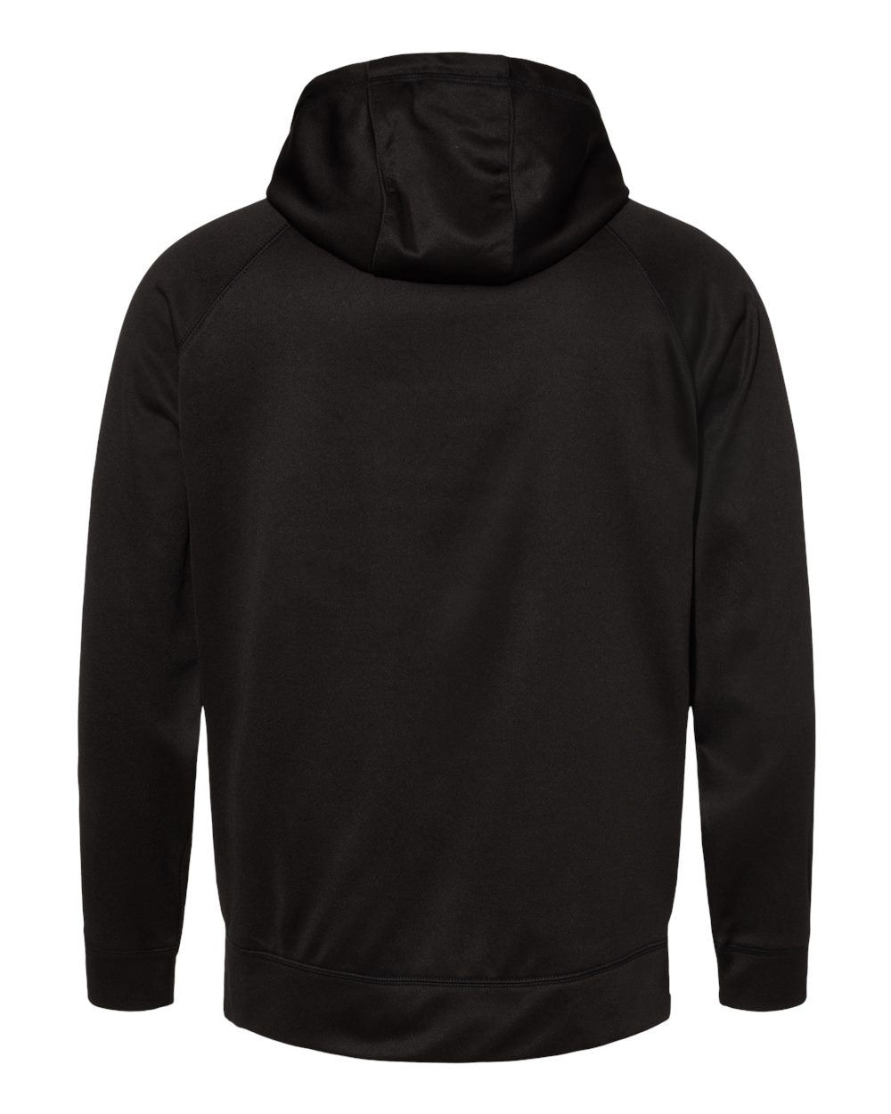 Front View of Black Performance Raglan Pullover Sweatshirt - 8670