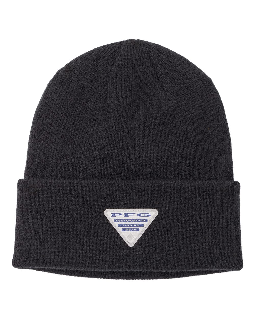Front View of Black PFG Fish Flag™ Cuffed Beanie - 205379