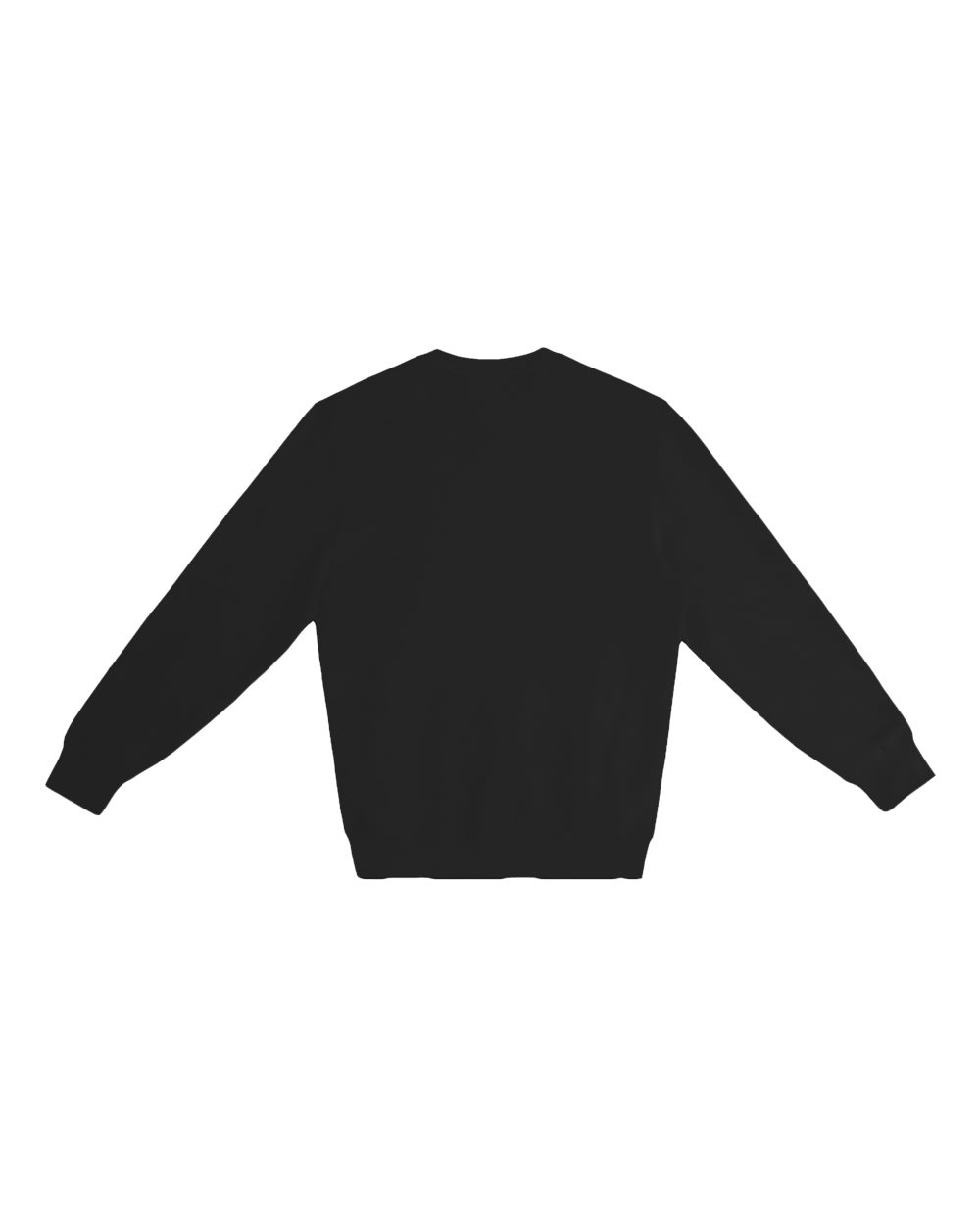 Front View of Black Pigment-Dyed Crewneck Sweatshirt - LS16004