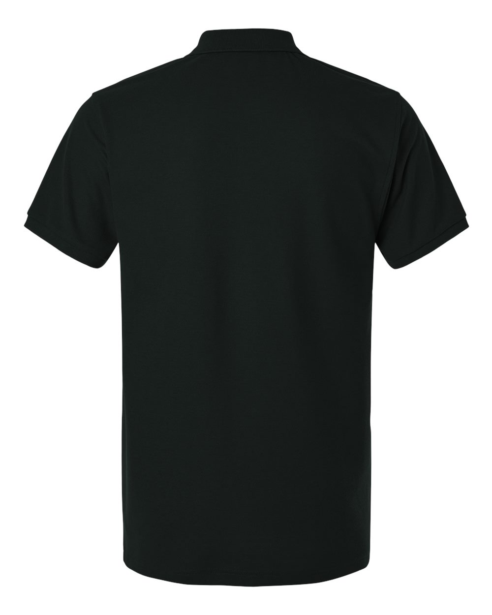 Front View of Black Pique Polo - 62800