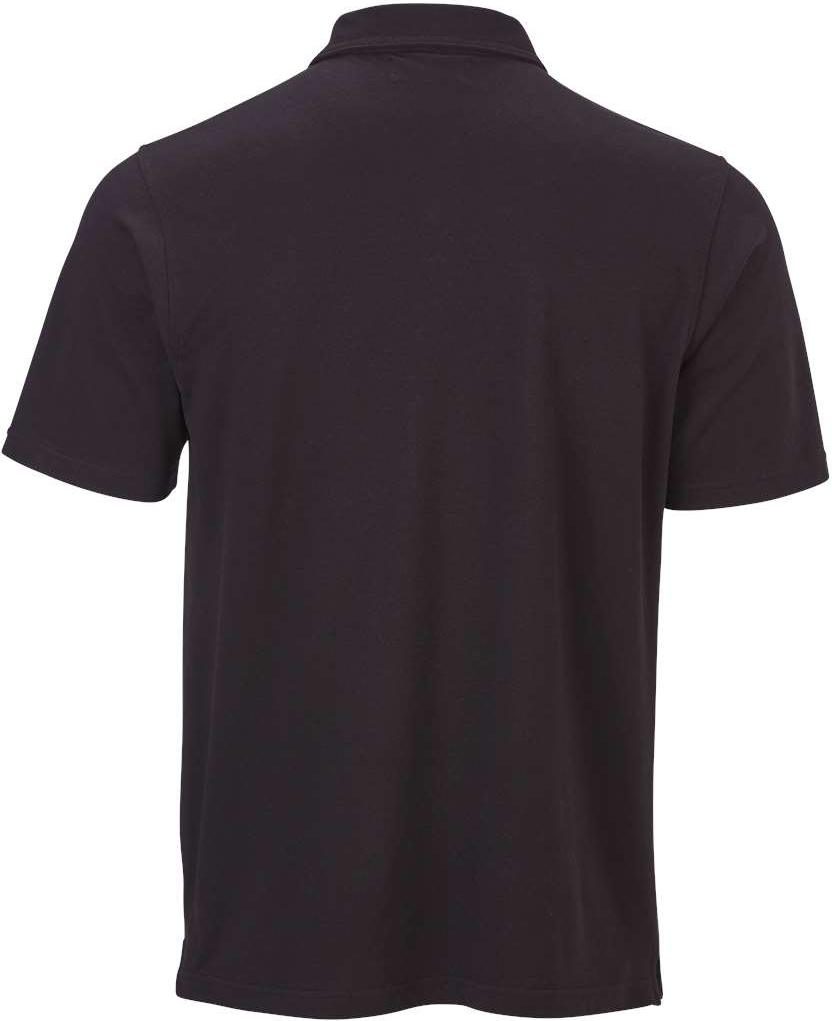 Front View of Black Pique Polo - BM2301