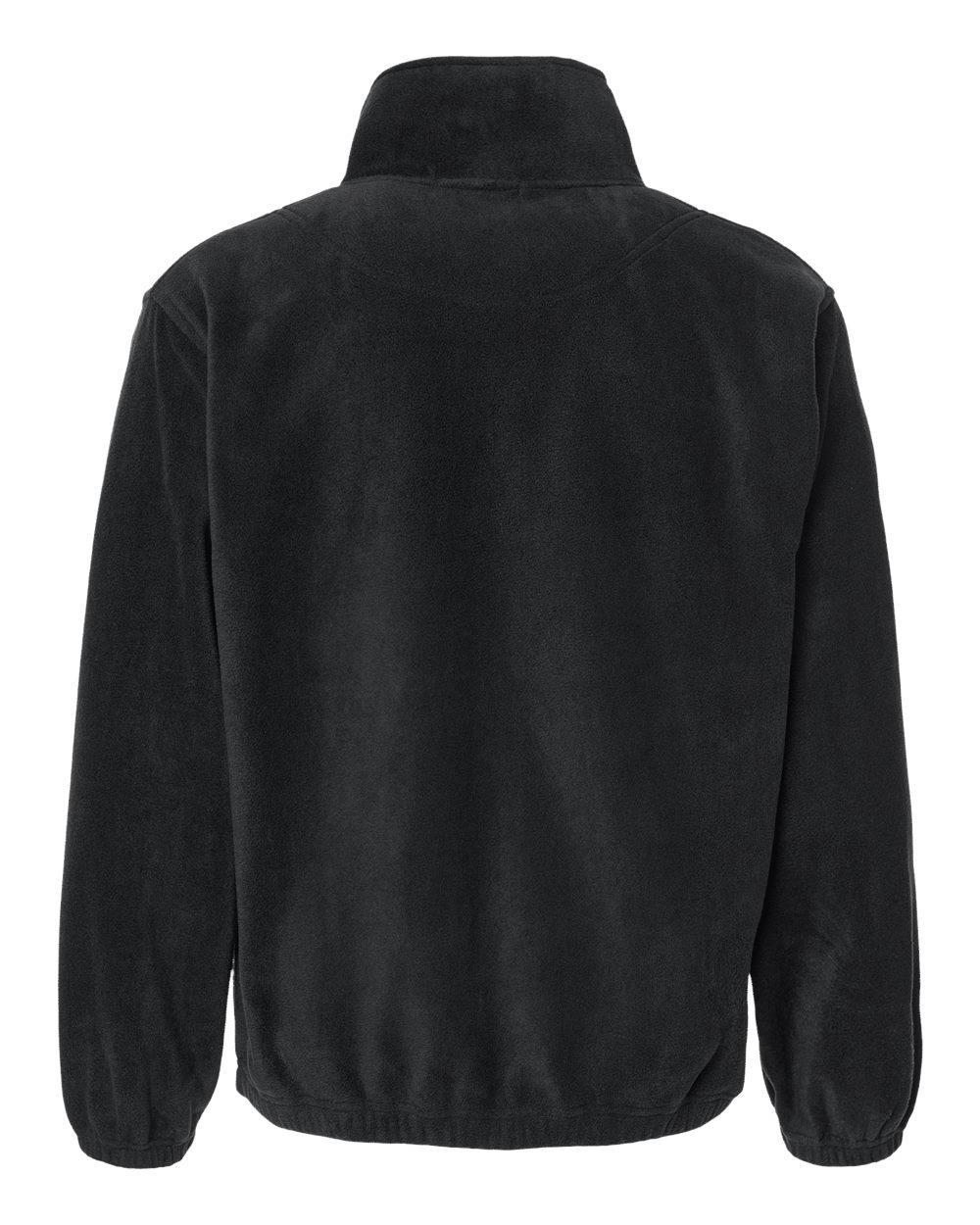 Front View of Black Polar Fleece Full-Zip Jacket - 3062
