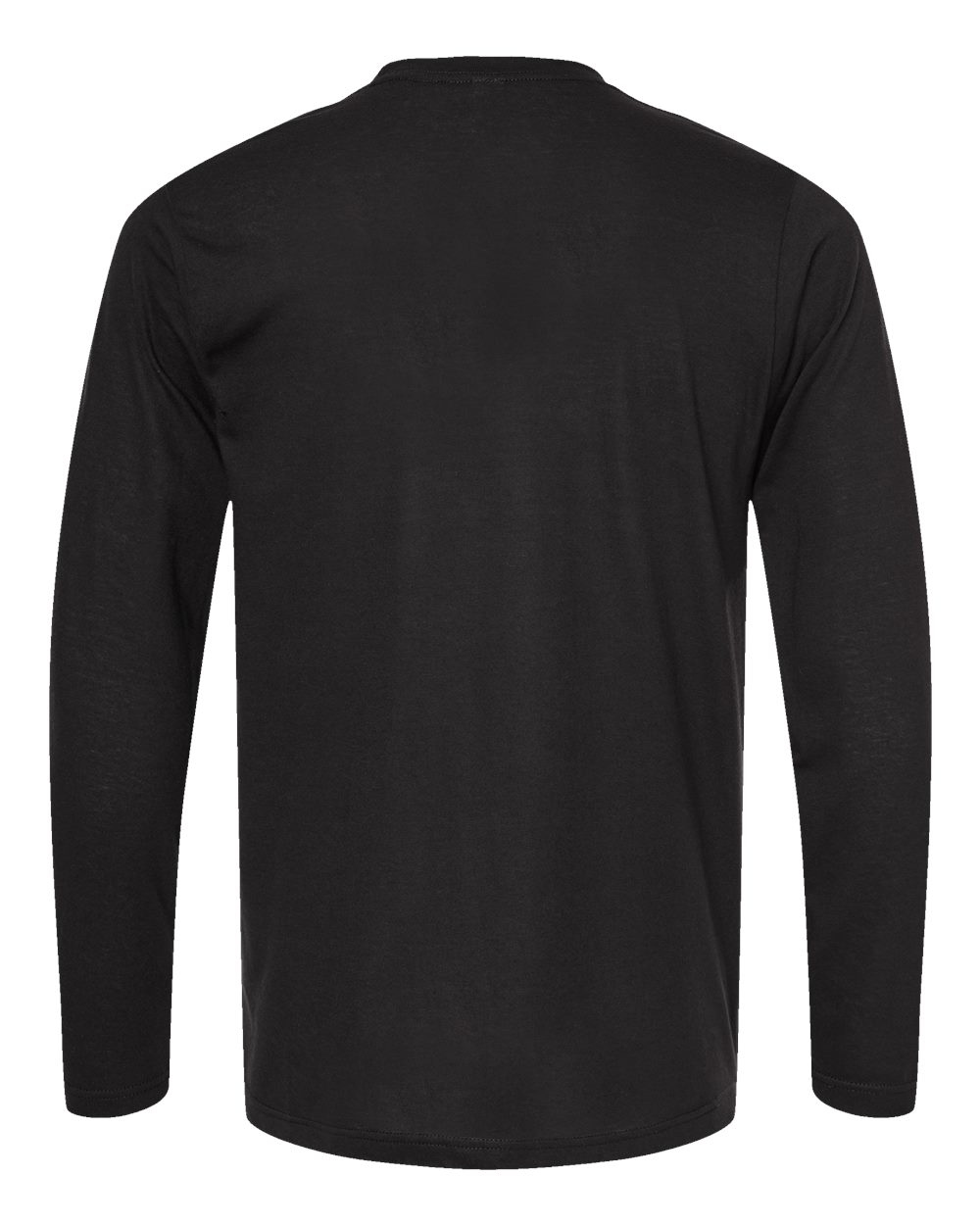 Front View of Black Poly-Rich Long Sleeve T-Shirt - 242