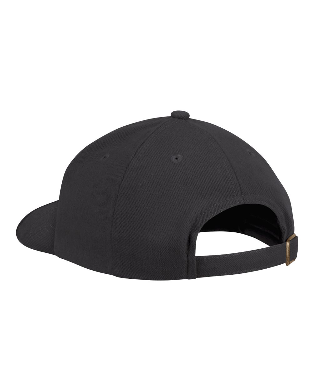 Front View of Black Polyester Ball Cap - HB20