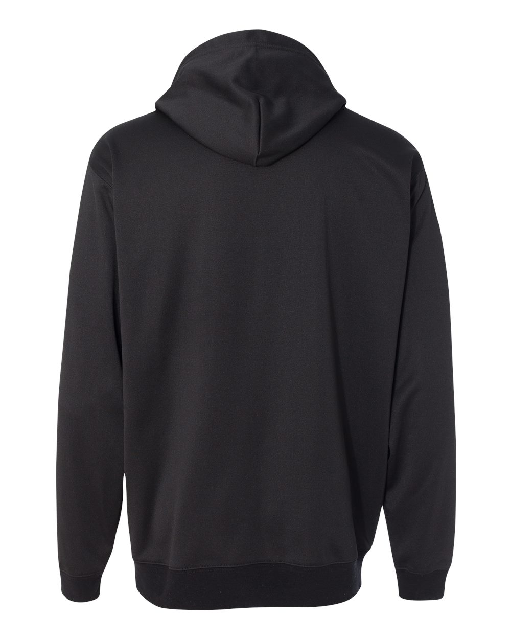 Front View of Black Polyester Tailgate Hooded Sweatshirt - 8615
