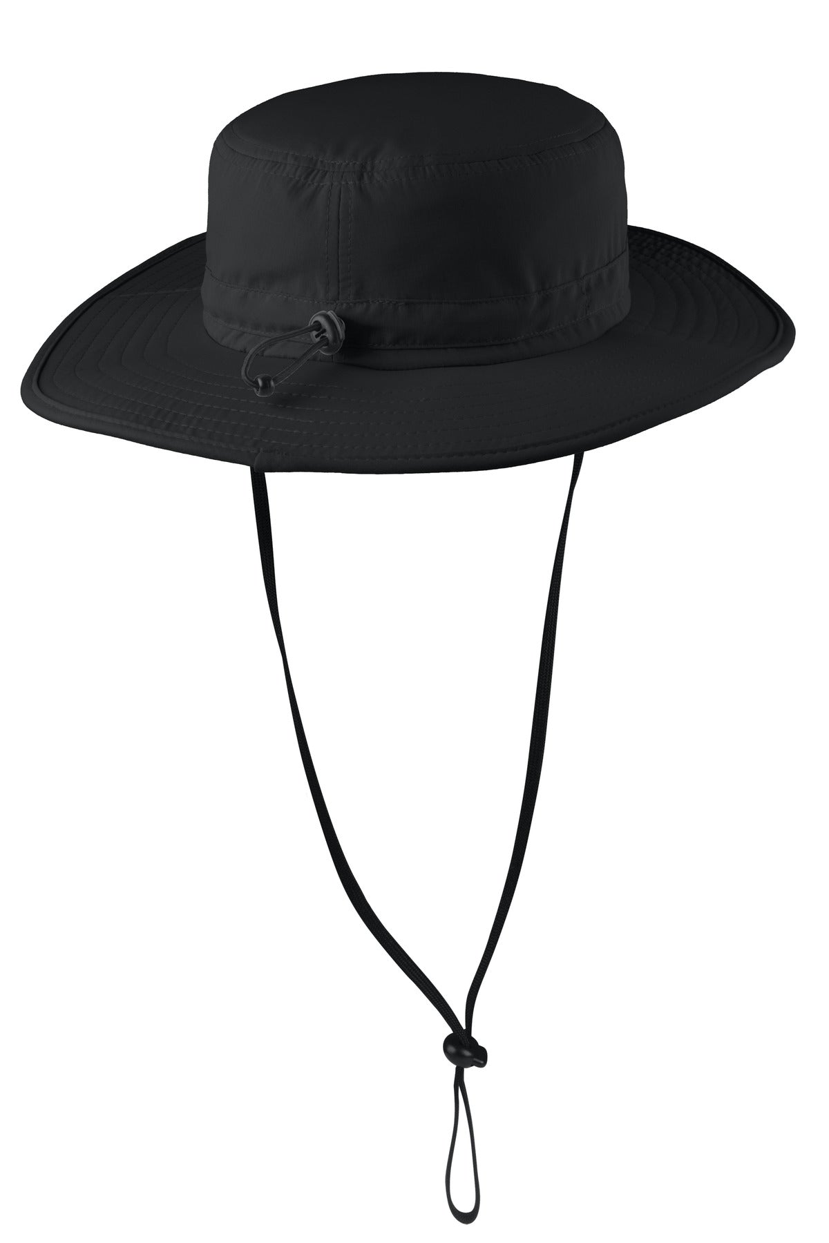Rear View of Black Port Authority Outdoor Wide-Brim Hat. C920