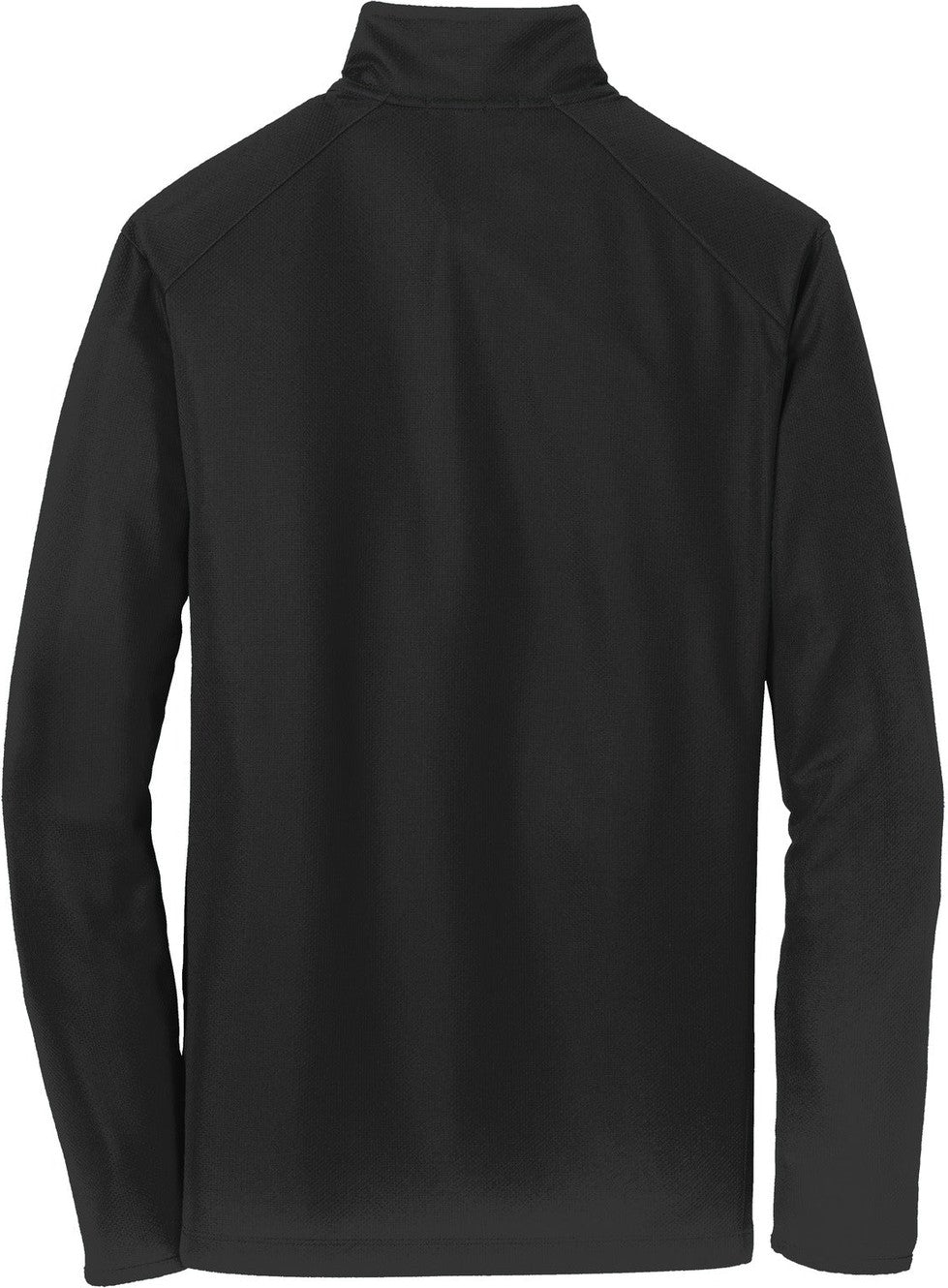 Rear View of Black Port Authority Pinpoint Mesh 1/2-Zip. K806