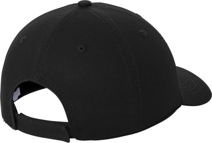Rear View of Black Port Authority Washed Twill Cap. CP78