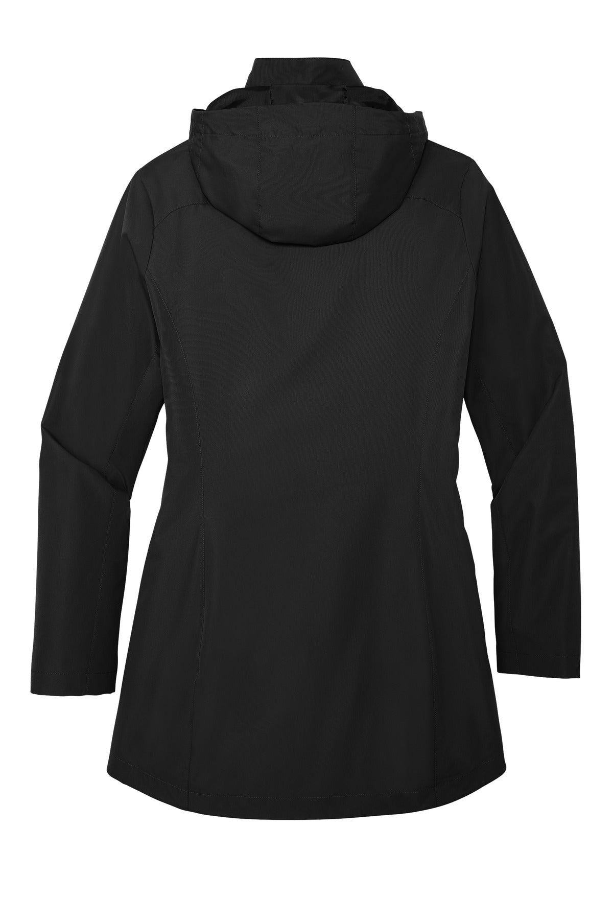 Rear View of Black Port Authority Women's All-Weather 3-in-1 Jacket L123