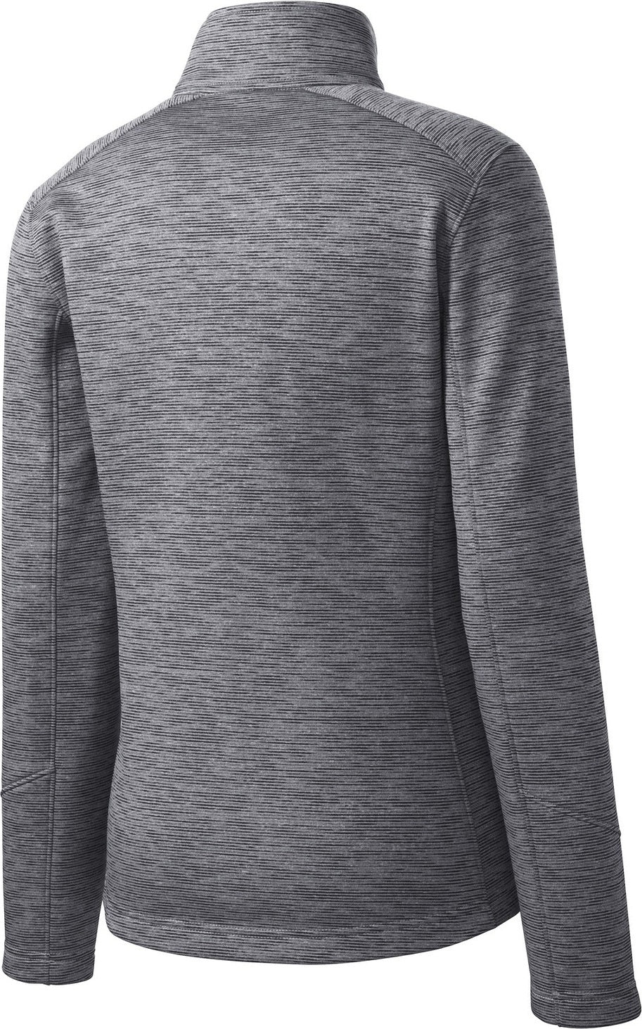 Front View of Black Port Authority Women's Digi Stripe Fleece Jacket. L231