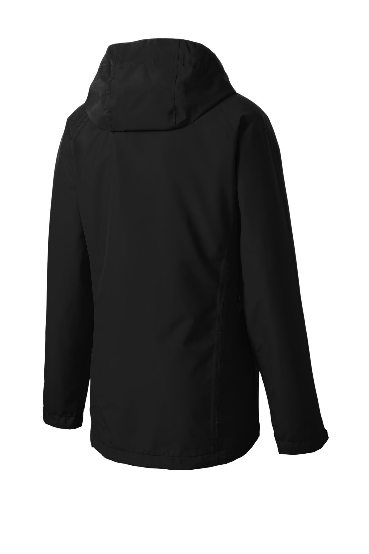 Front View of Black Port Authority Women's Torrent Waterproof Jacket. L333