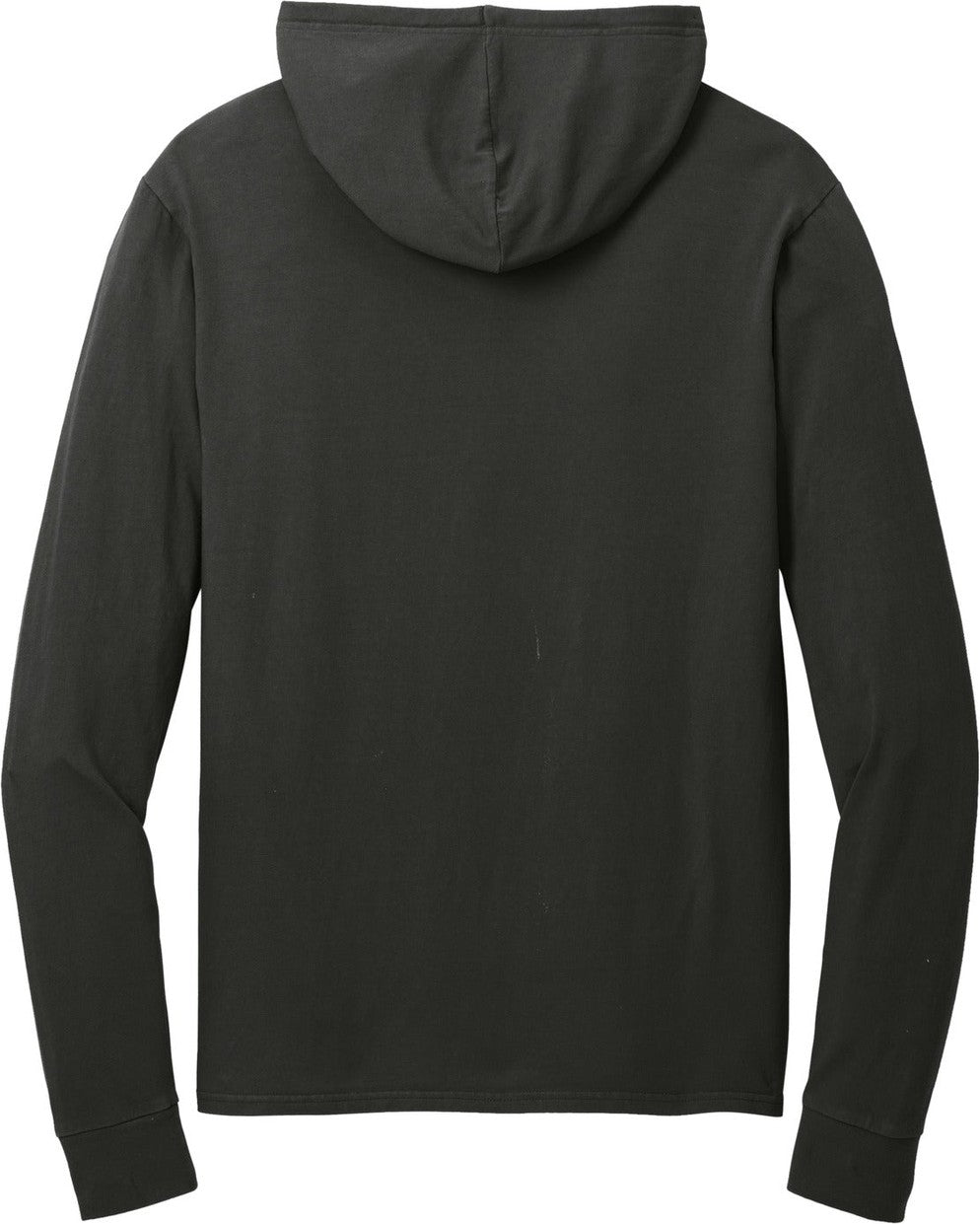Rear View of Black Port & Co Beach Wash Garment-Dyed Pullover Hooded Tee PC099H