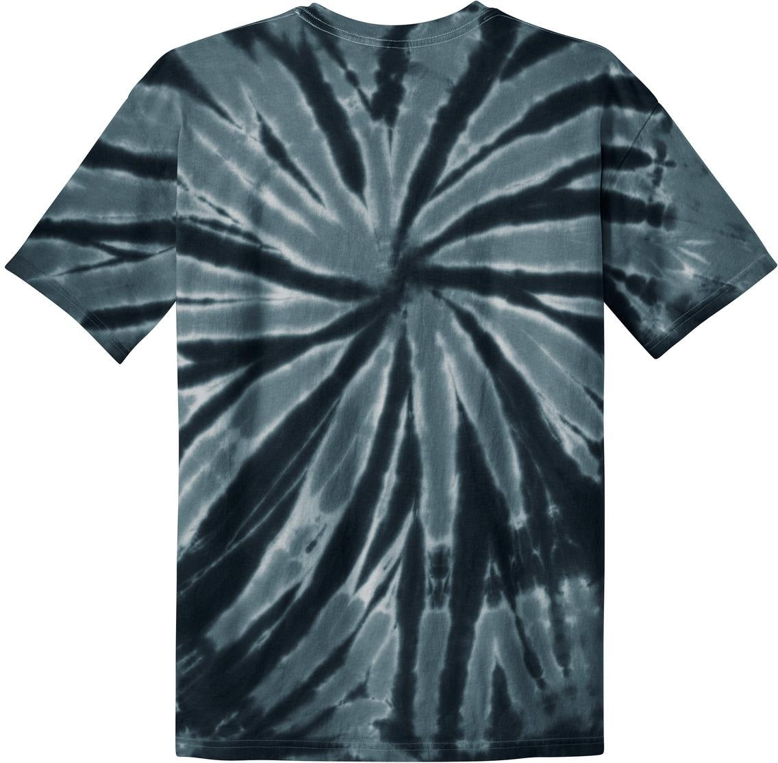 Front View of Black Port & Co Tie-Dye Tee. PC147