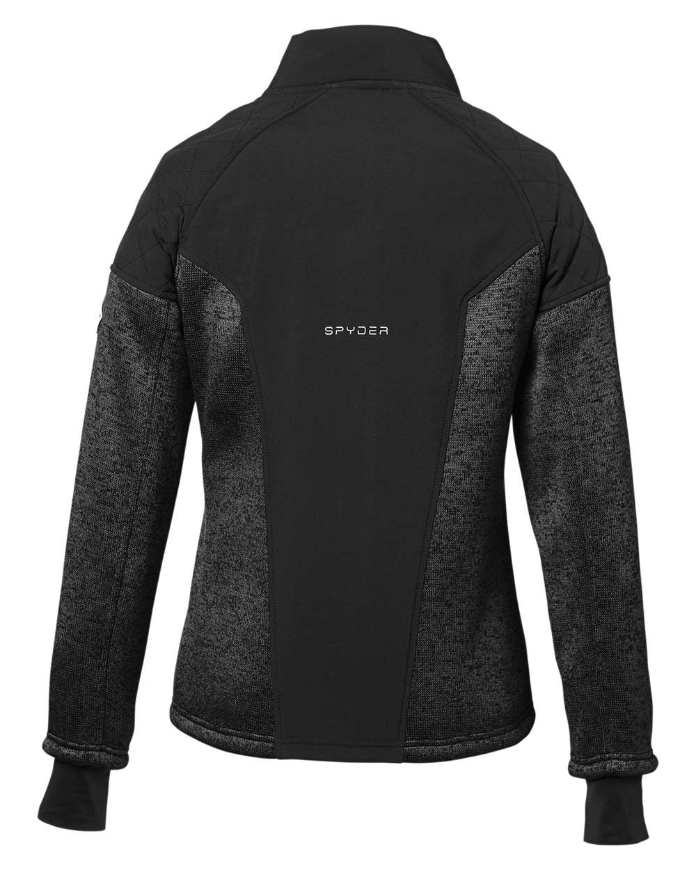 Rear View of Black Powder/ Black Women's Passage Sweater Jacket - S17741