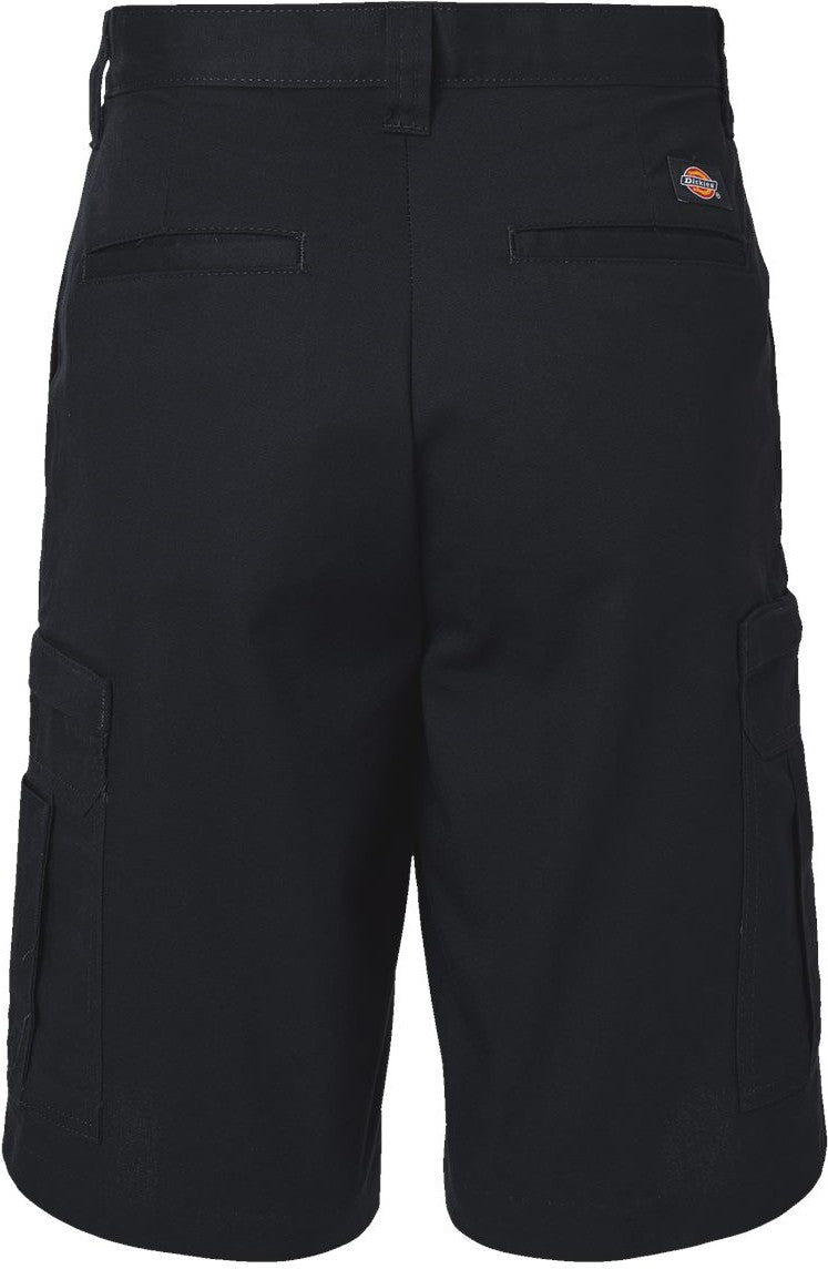 Front View of Black Premium 11" Industrial Cargo Shorts - Extended Sizes - LR42EXT