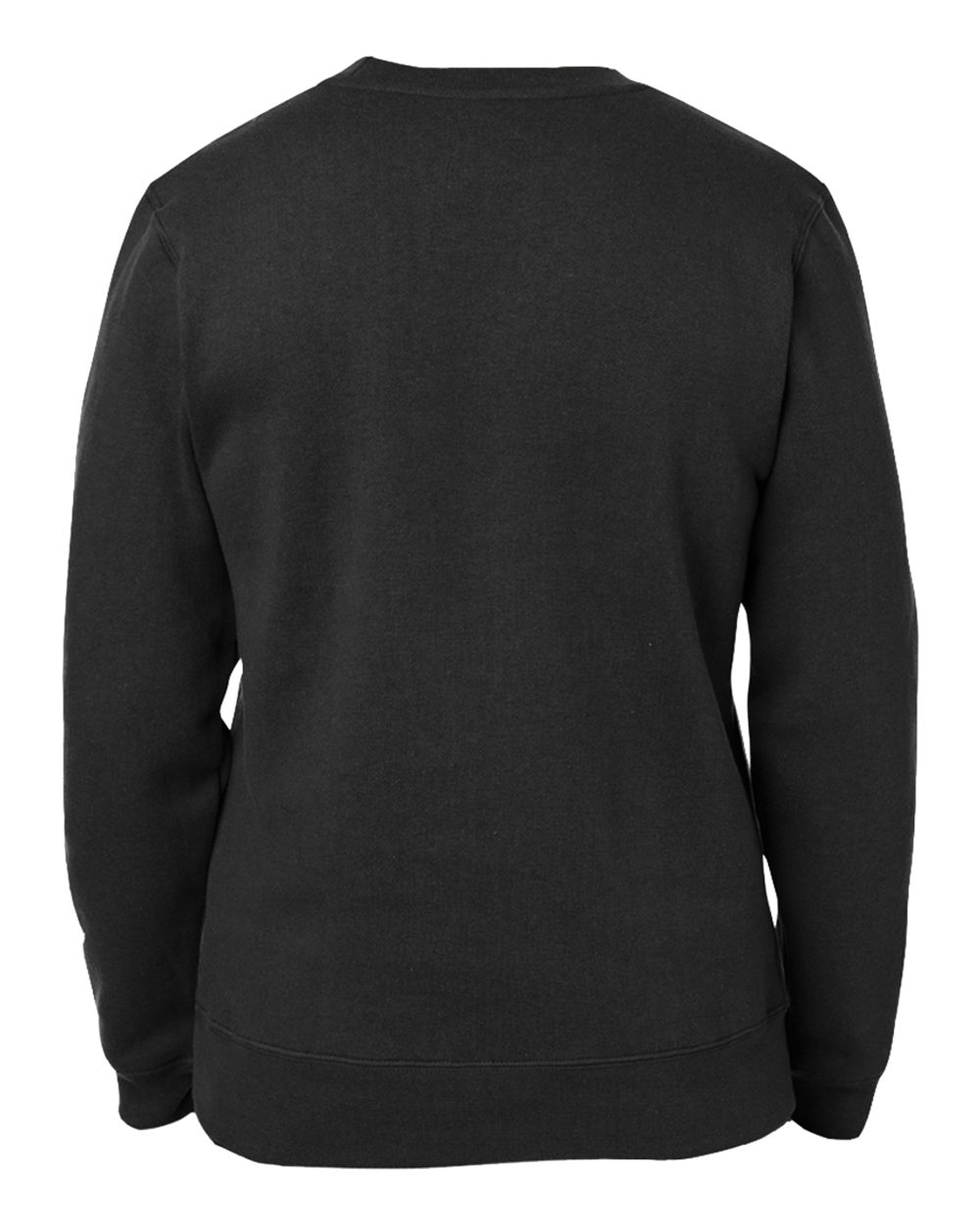 Rear View of Black Premium Fleece Crewneck Sweatshirt - 8424