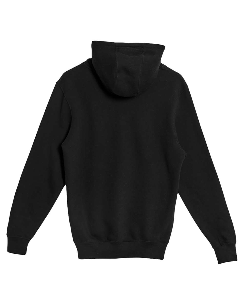 Rear View of Black Premium Full-Zip Hooded Sweatshirt - LS14003