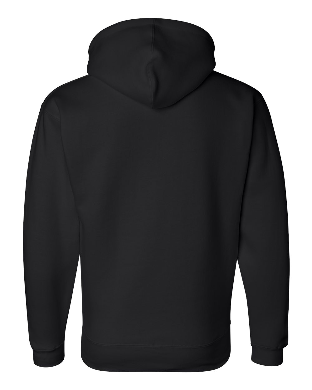 Front View of Black Premium Hooded Sweatshirt - 8824