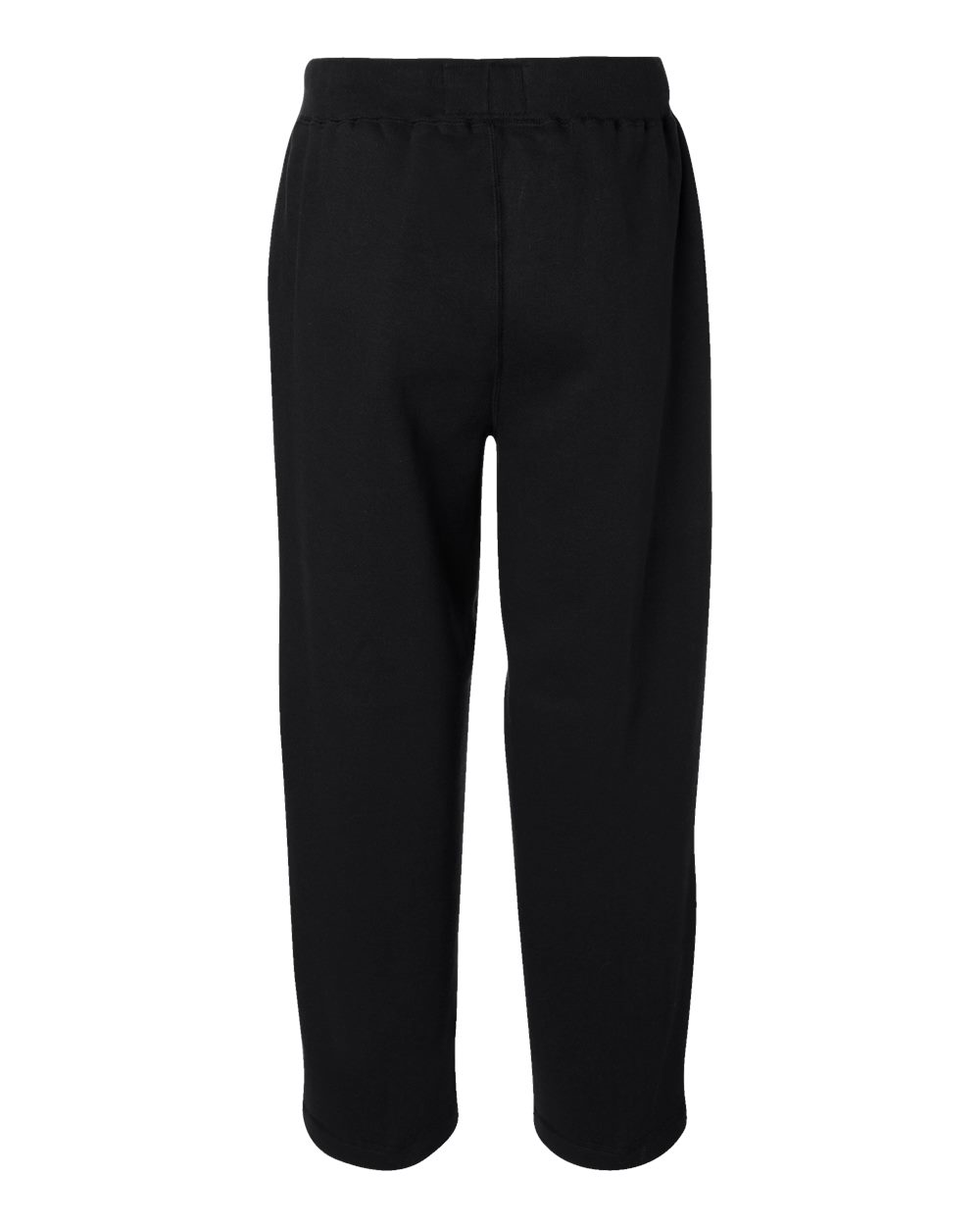 Front View of Black Premium Open-Bottom Sweatpants - 8992