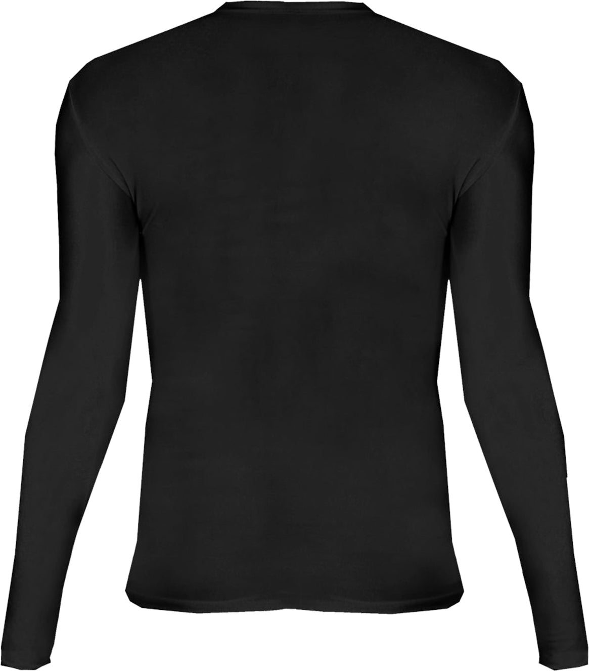 Rear View of BLACK PRO COMPRESSION L/S CREW