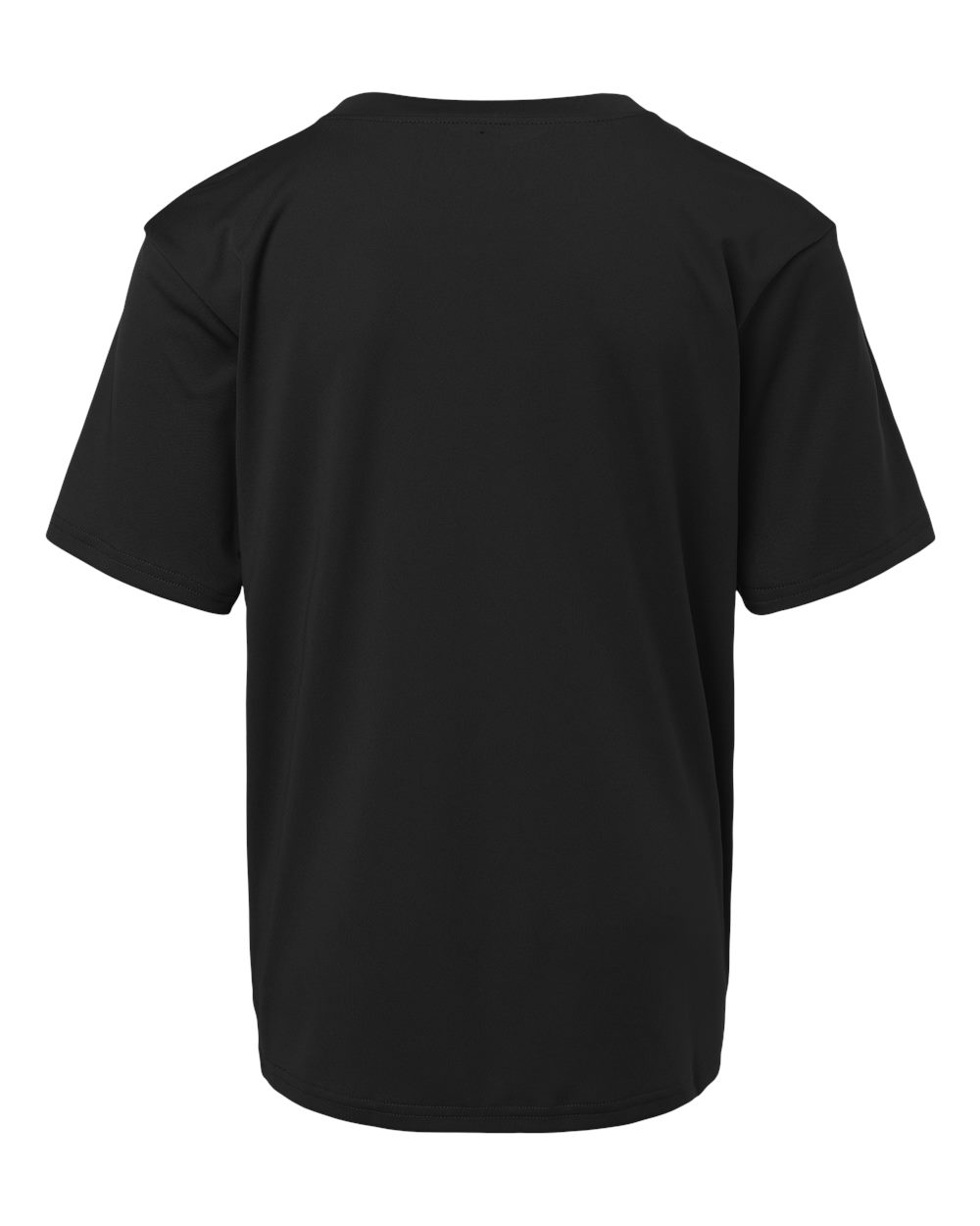 Front View of Black Pro-Lock Youth Performance T-Shirt - 48000Y