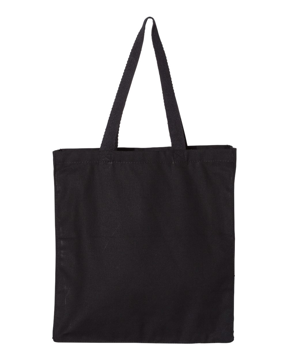 Front View of Black Promotional Shopper Tote - OAD100