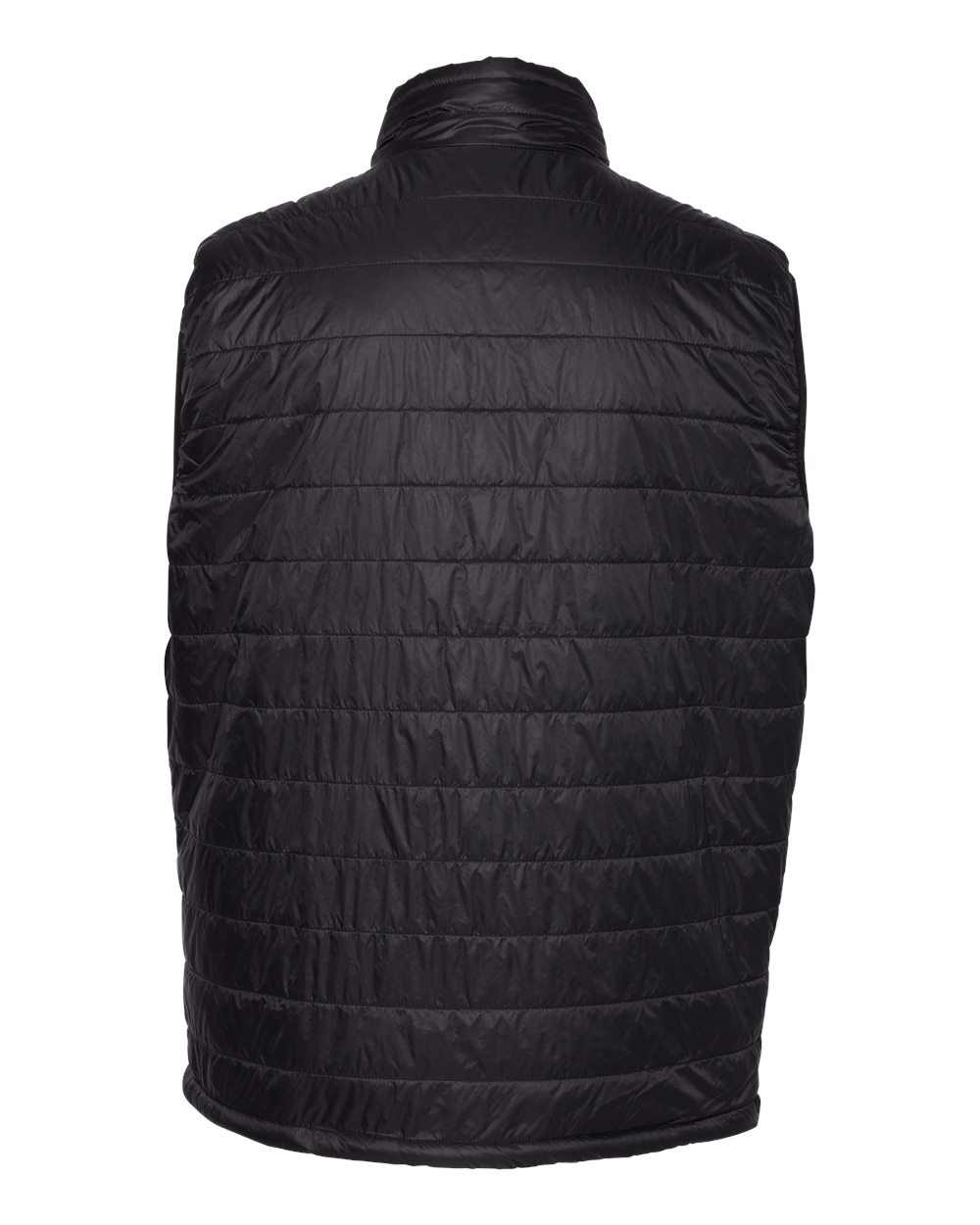 Front View of Black Puffer Vest - EXP120PFV