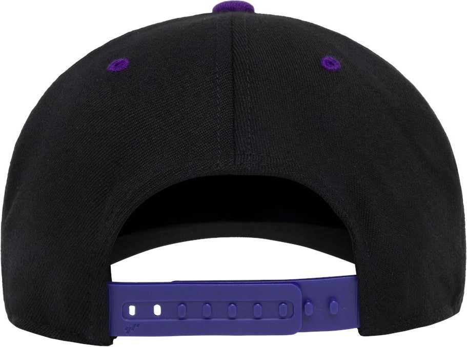 Front View of Black/ Purple 110® Snapback Cap - 110F