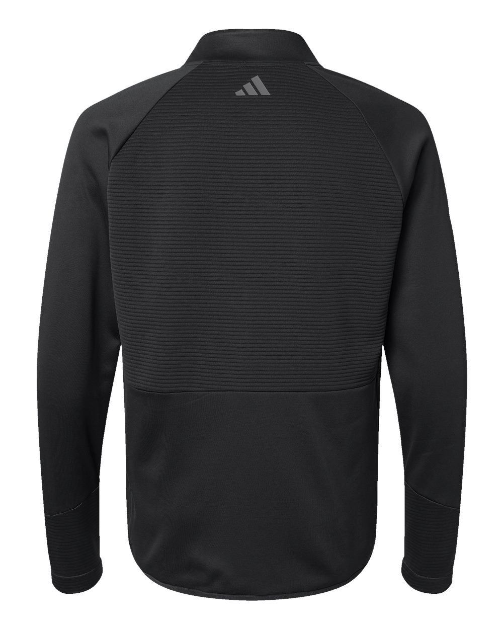 Rear View of Black Quarter-Zip Pullover - A587