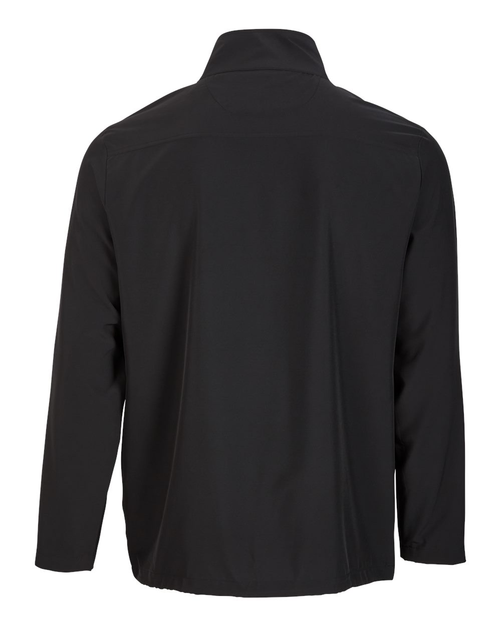 Front View of Black Quarter-Zip Stretch Pullover - BM5206