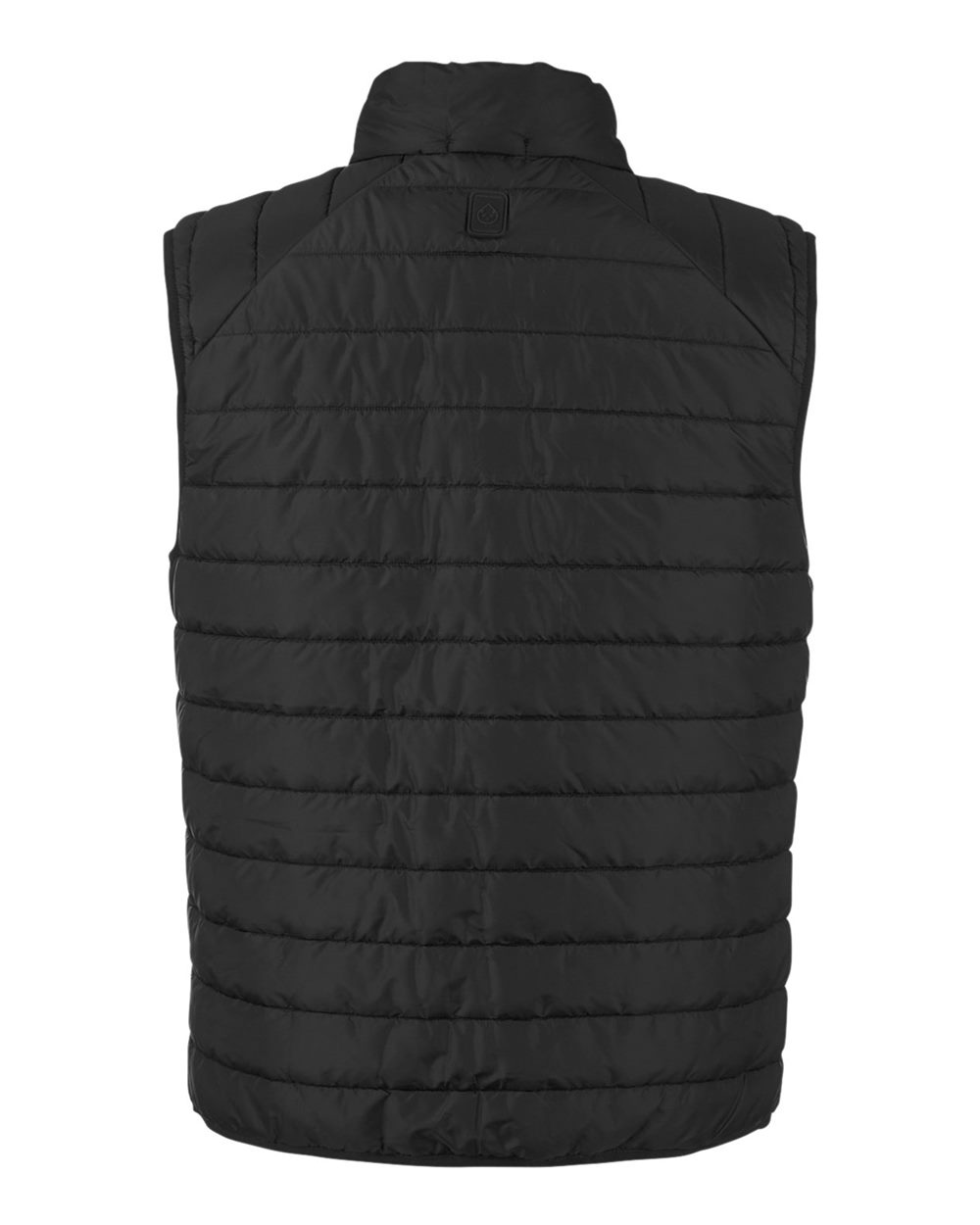 Rear View of Black Quilted Puffer Vest - TM759
