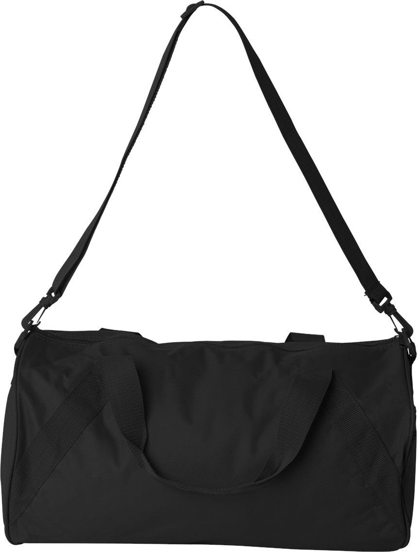 Front View of Black Recycled 18” Small Duffel Bag - 8805