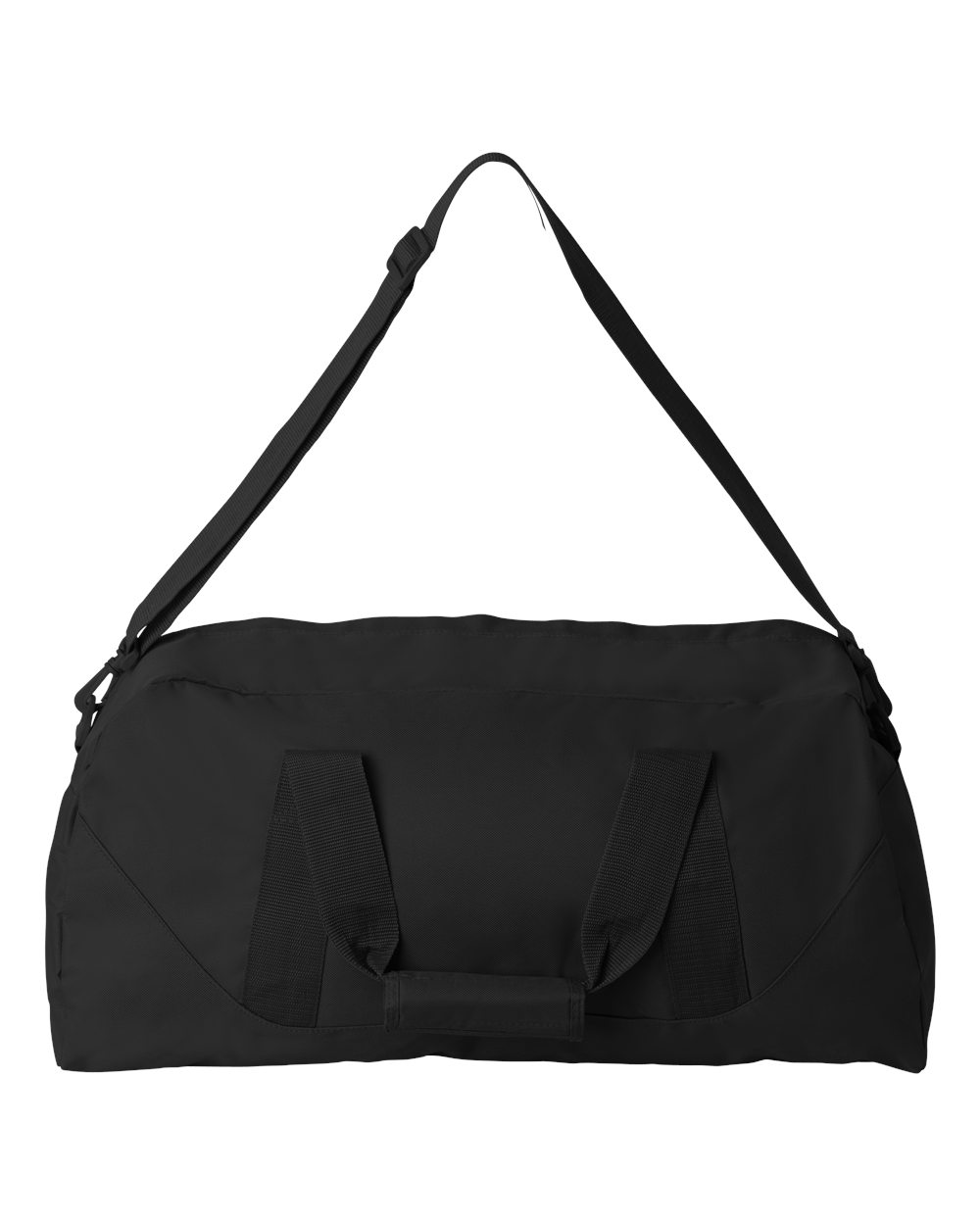 Front View of Black Recycled 23 1/2" Large Duffel Bag - 8806