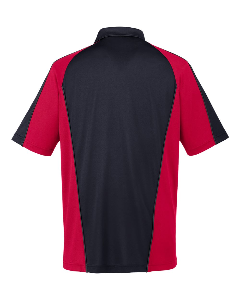 Front View of Black/ Red/ Dark Charcoal Men's Advantage Snag Protection Plus IL Colorblock Polo - M385