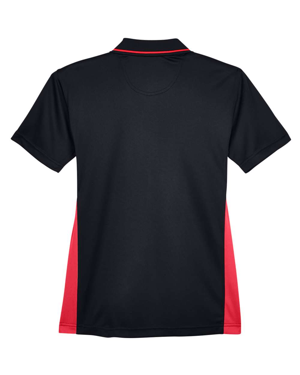 Front View of Black/ Red Women's Cool & Dry Sport Two-Tone Polo - 8406L
