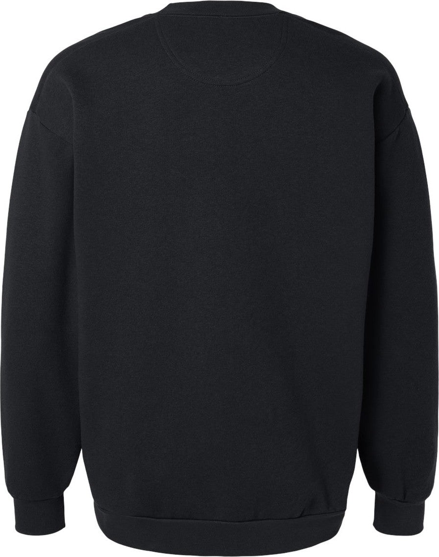Front View of Black ReFlex Fleece Crewneck Sweatshirt - RF496