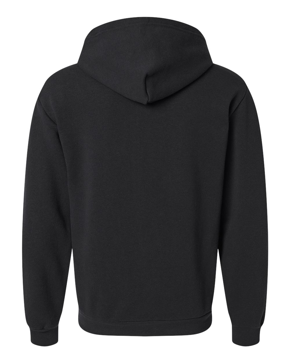 Front View of Black ReFlex Fleece Full-Zip Hoodie - RF497